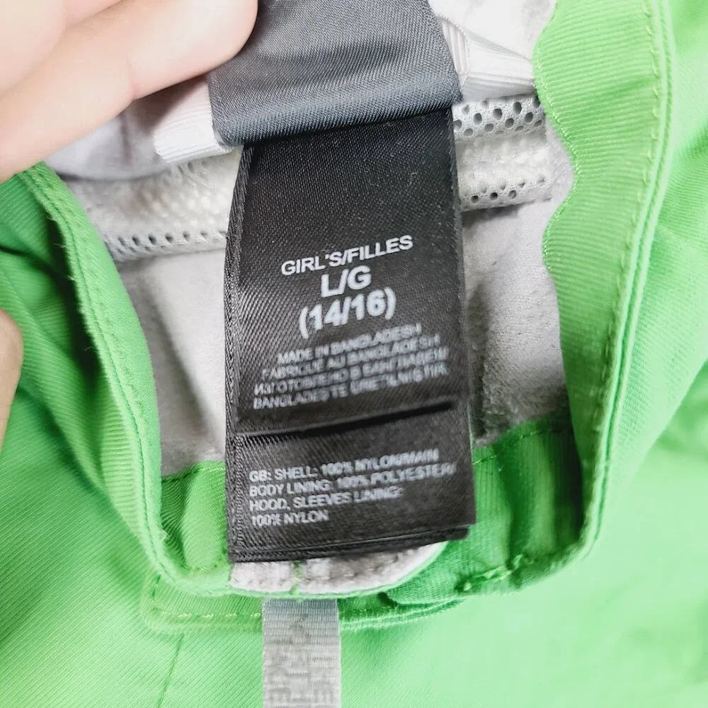The North Face Girl's Green Hyvent Hooded Outdoor Winter‎ Ski Jacket Size L